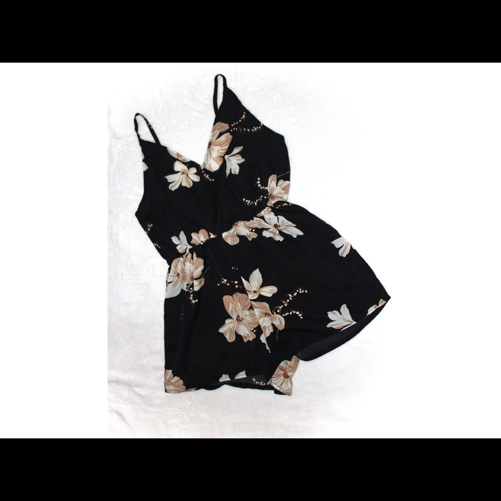Shein Floral Black Romper